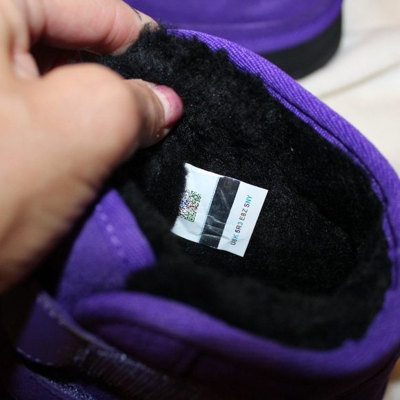 NIB YOUTH 4 5 WOMEN'S 6 7 SUEDE PLATFORM ANKLE WINTER BOOTS PURPLE - Picture 7 of 10